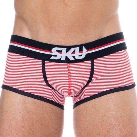 SKU Shorty Coton Rayure Rouge - Blanc