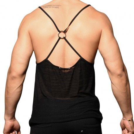 Andrew Christian Débardeur Unleashed Burnout Ring Noir