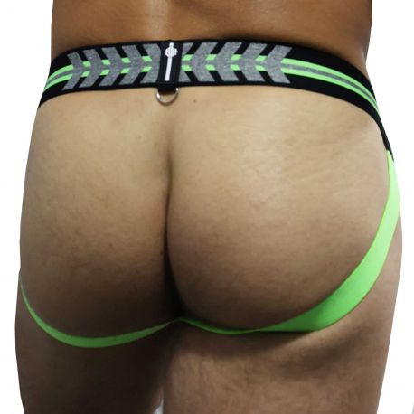  Jock Strap New Wave Noir - Vert Fluo