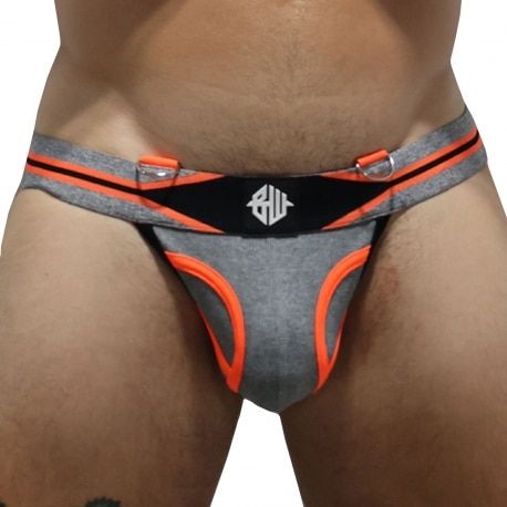  Jock Strap New Wave Gris - Orange Fluo