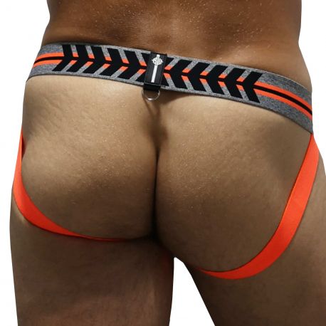  Jock Strap New Wave Gris - Orange Fluo
