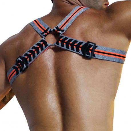 Harnais Circuit New Wave Noir - Orange Fluo