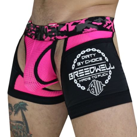  Boxer Jock Chock Neo Camo Rose Fluo
