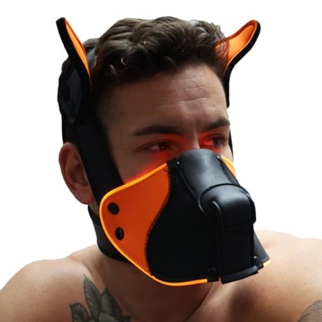  Poundtown Pup Mask 2.0 - Black - Neon Orange