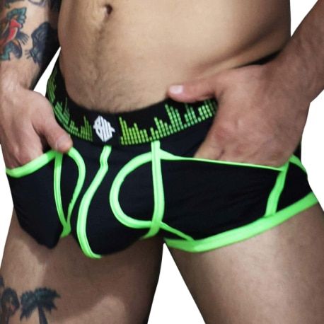  Boxer Empty Bottom Equalizer Noir - Vert Fluo