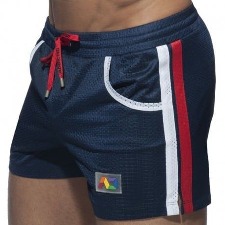Addicted Mesh Rainbow Short - Navy