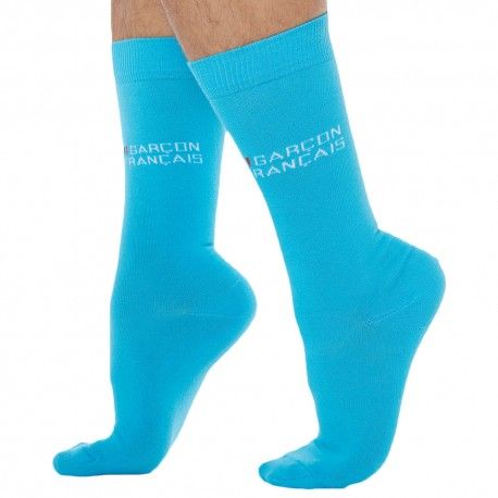 Garçon Français Chaussettes Bleu Turquoise