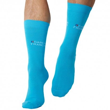 Garçon Français Chaussettes Bleu Turquoise