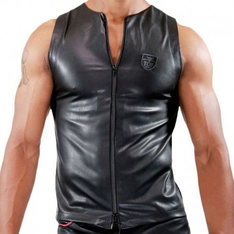 TOF Paris Débardeur Zippé Fetish Noir