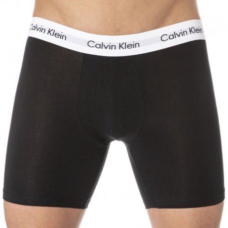 Calvin Klein Lot de 3 Boxers Longs Cotton Stretch Noir - Blanc - Gris