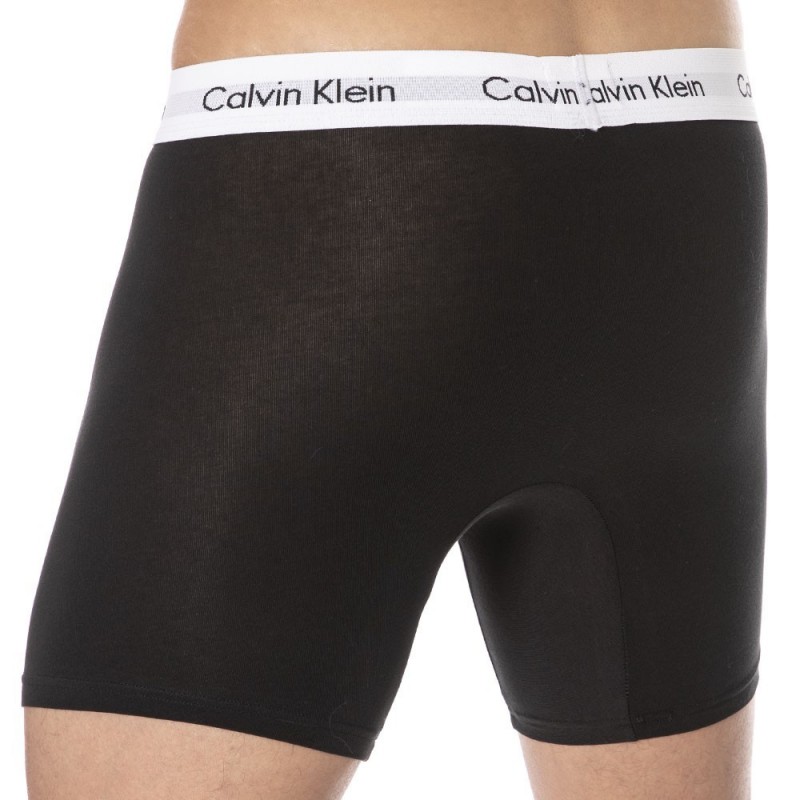 Calvin Klein Lot de 3 Boxers Longs Cotton Stretch Noir - Blanc - Gris
