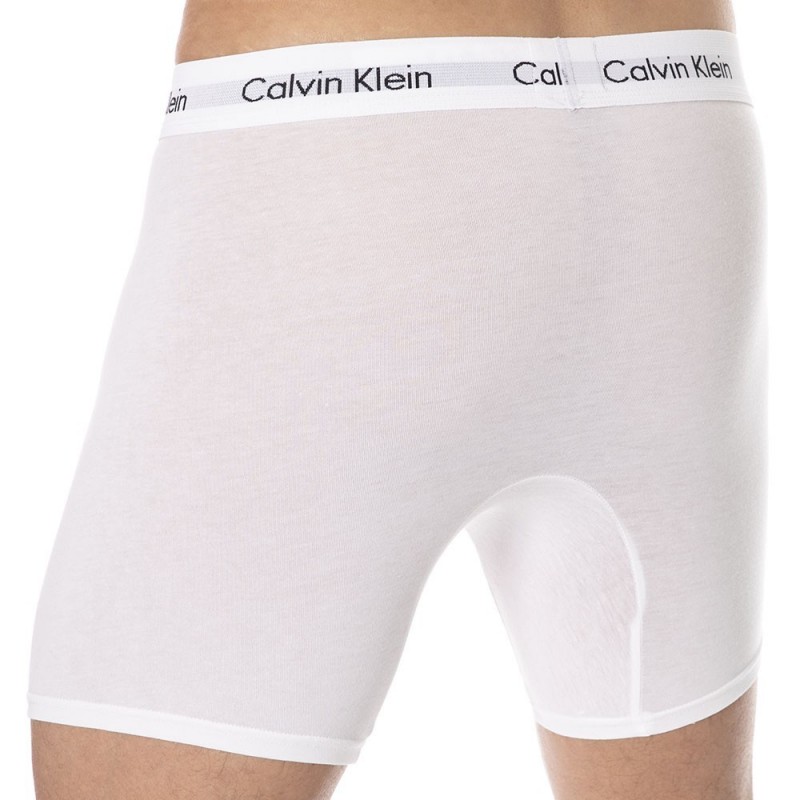 Calvin Klein Lot de 3 Boxers Longs Cotton Stretch Noir - Blanc - Gris