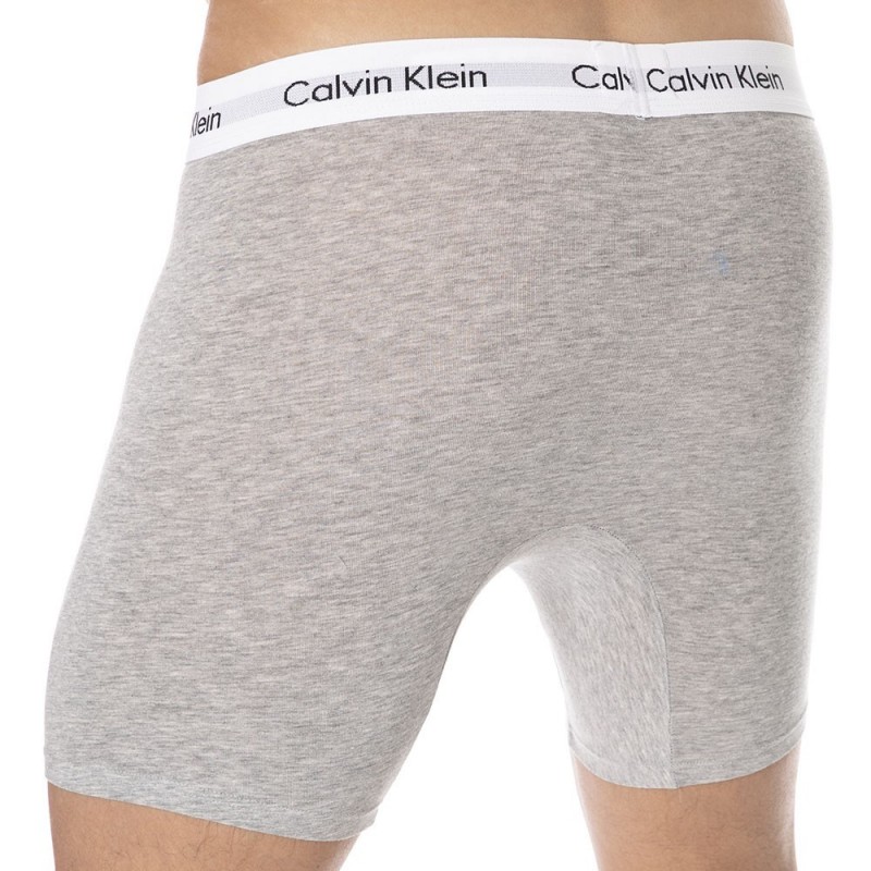 Calvin Klein Lot de 3 Boxers Longs Cotton Stretch Noir - Blanc - Gris