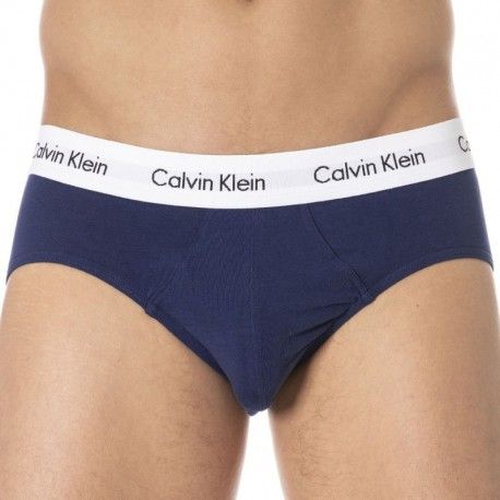 Calvin Klein Lot de 3 Slips Cotton Stretch Bleu - Blanc - Rouge