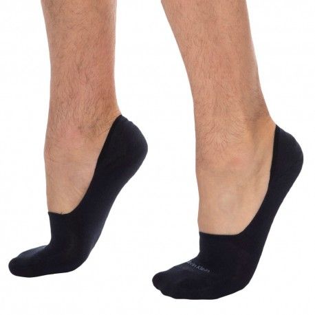 Calvin Klein Lot de 2 Paires de Chaussettes Invisibles Luca Marine - Denim