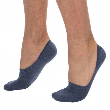 Calvin Klein Lot de 2 Paires de Chaussettes Invisibles Luca Marine - Denim