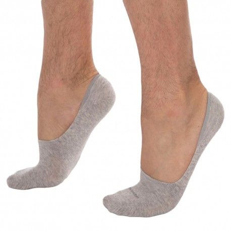 Calvin Klein Lot de 2 Paires de Chaussettes Invisibles Luca Gris Clair - Anthracite