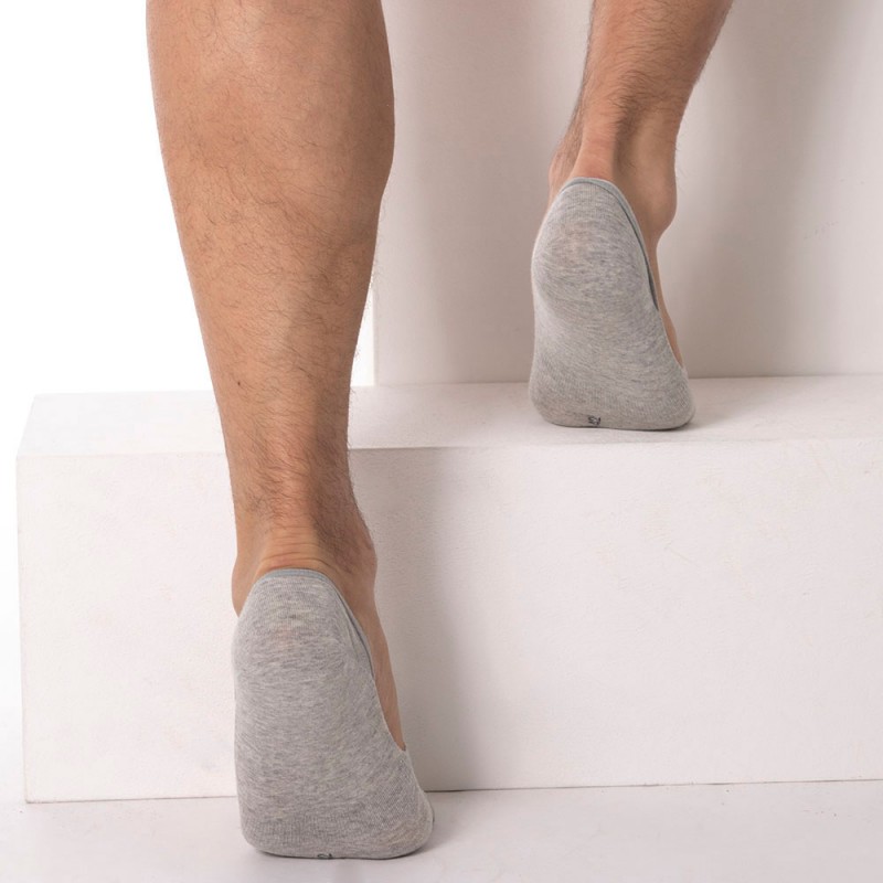 Calvin Klein Lot de 2 Paires de Chaussettes Invisibles Luca Gris Clair - Anthracite