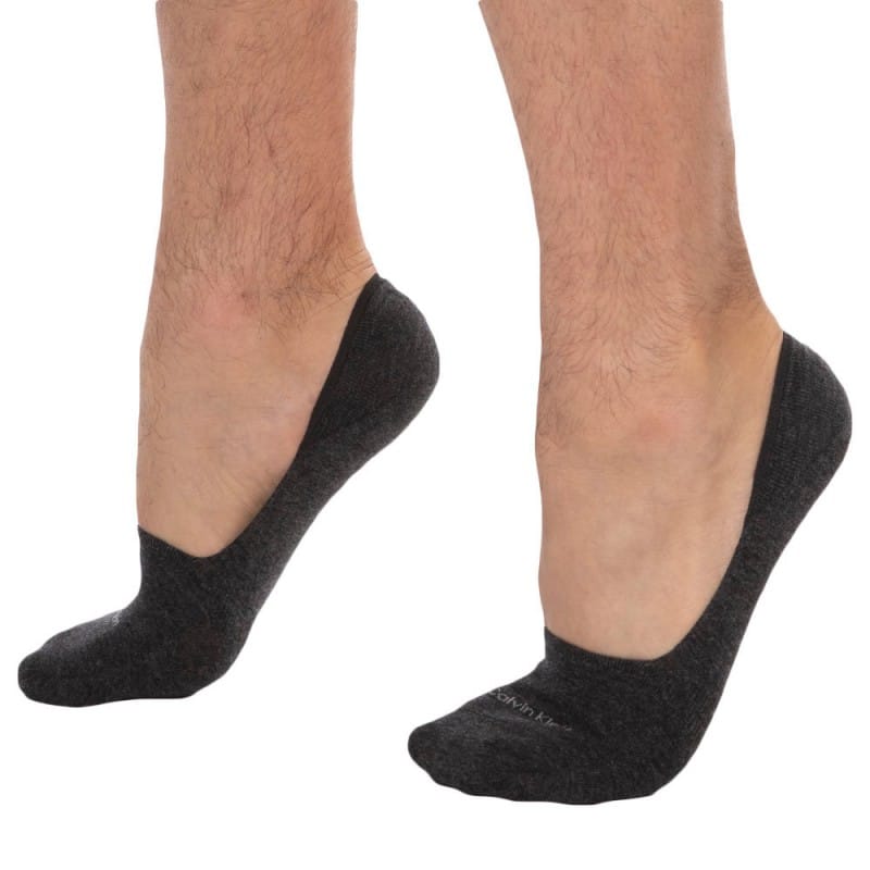 Calvin Klein Lot de 2 Paires de Chaussettes Invisibles Luca Gris Clair - Anthracite