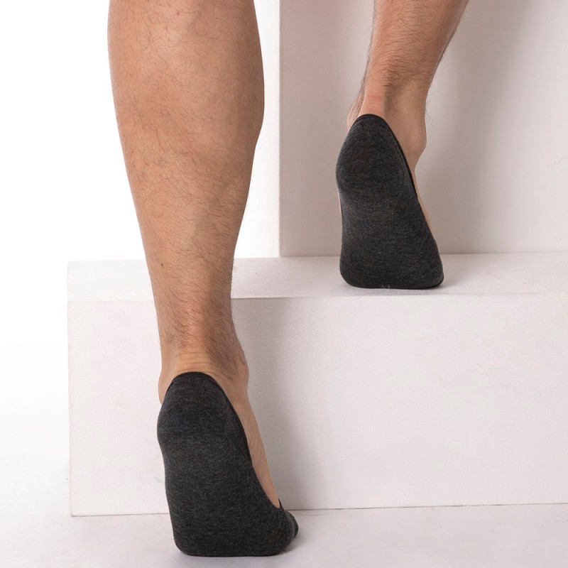Calvin Klein Lot de 2 Paires de Chaussettes Invisibles Luca Gris Clair - Anthracite