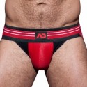 AD Fetish Jock Strap Double Stripe Noir - Rouge