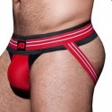 AD Fetish Jock Strap Double Stripe Noir - Rouge