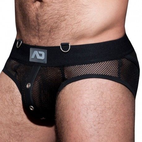 AD Fetish Slip Empty Bottom Mesh Mixed Noir
