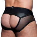 AD Fetish Slip Empty Bottom Mesh Mixed Noir
