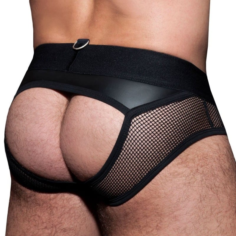 AD Fetish Slip Empty Bottom Mesh Mixed Noir