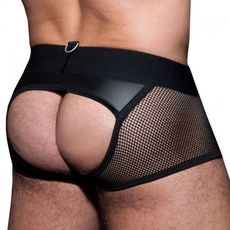 AD Fetish Boxer Empty Bottom Mesh Mixed Noir
