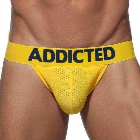 Addicted Jockstrap Push Up Mesh Jaune