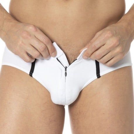 Doreanse Slip Elegant Zip Blanc