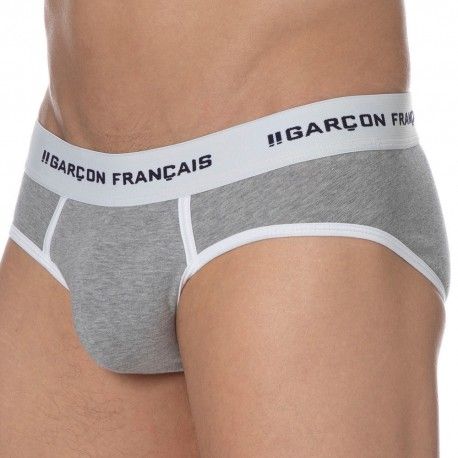 Garçon Français Slip Le Tombeur Gris Chiné