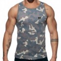 Addicted Washed Camo Tank Top - Khaki