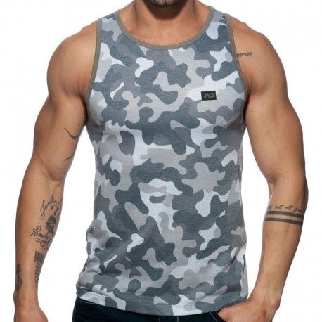 Addicted Débardeur Washed Camo Gris