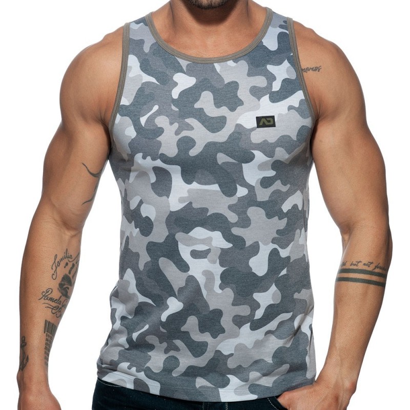 Addicted Débardeur Washed Camo Gris