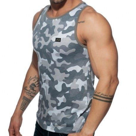 Addicted Débardeur Washed Camo Gris