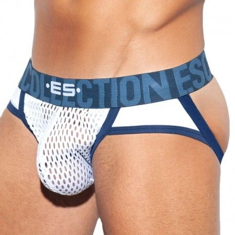 ES Collection Open Mesh Jock - White
