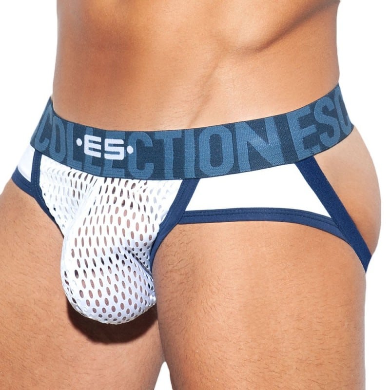 ES Collection Open Mesh Jock - White