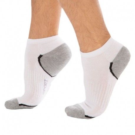 DIM Lot de 3 Paires de Socquettes Sport Blanches