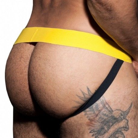 AD Fetish Double Jock Strap Cockring Jaune