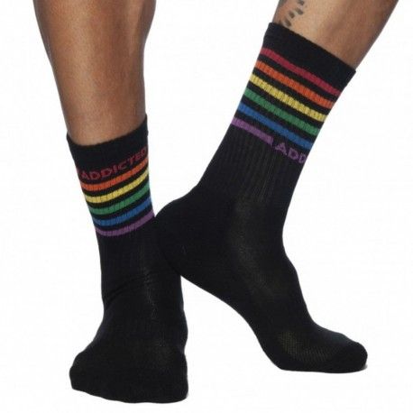 Addicted Chaussettes Rainbow Noires
