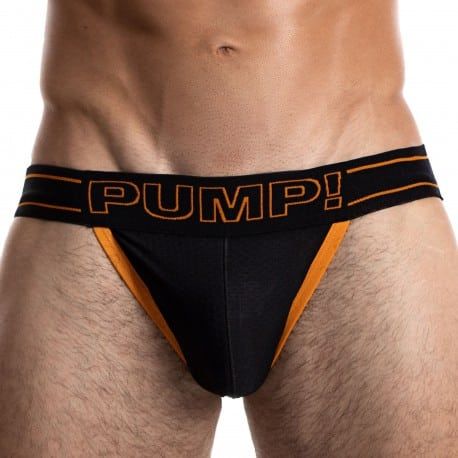Pump! Jock Strap Nightlight Noir - Orange
