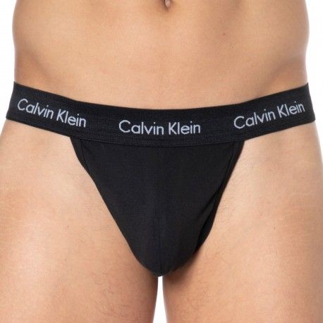 Calvin Klein Lot de 2 Strings Cotton Stretch Noirs