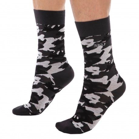 SKU Chaussettes Basses Coton Camouflage Grises