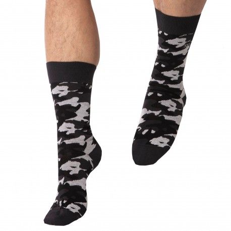 SKU Chaussettes Basses Coton Camouflage Grises