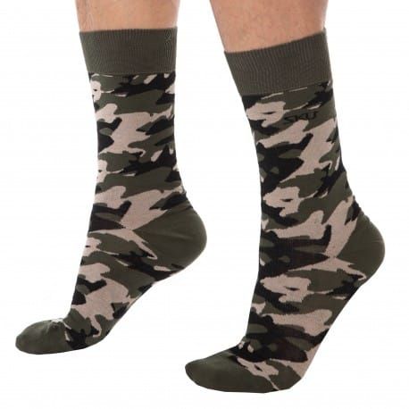 SKU Chaussettes Basses Coton Camouflage Kaki