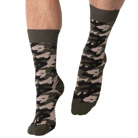 SKU Chaussettes Basses Coton Camouflage Kaki