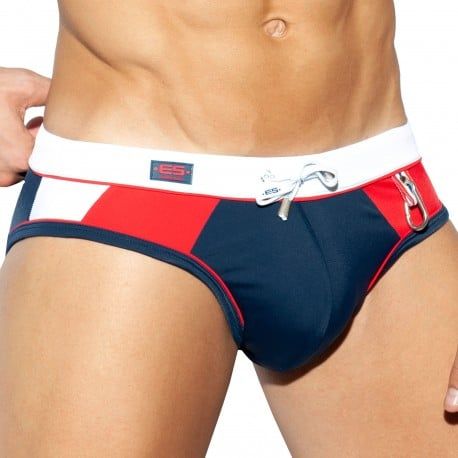ES Collection Slip de Bain Sport Bleu Marine
