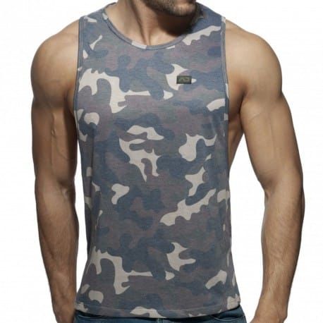 Addicted Débardeur Low Rider Washed Camo Kaki